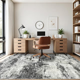 8x10 Area Rugs for Living Room: Abstract Washable Rug with Anti-Slip Backing Non-Shedding Stain-Resistant Soft Modern Large Carpet for Bedroom Dining Room Farmhouse Nursery Home Office Black Tosuoka
