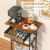 Kitchen Microwave Cart with Storage,3 Tier Rolling Microwave Stand with Drawer,Kitchen Utility Cart on Wheels,Coffee Cart Small Appliance Storage Shelf Rack Organizer for Living Room, Office, Balcony Cidaziya