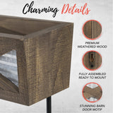 Autumn Alley Farmhouse Toilet Paper Holder with Basket for Cell Phone - Rustic Toilet Paper Holder, Farmhouse Bathroom Country Decor - Wood, Galvanized & Black Metal - Adds Rustic Charm, Brown Autumn Alley