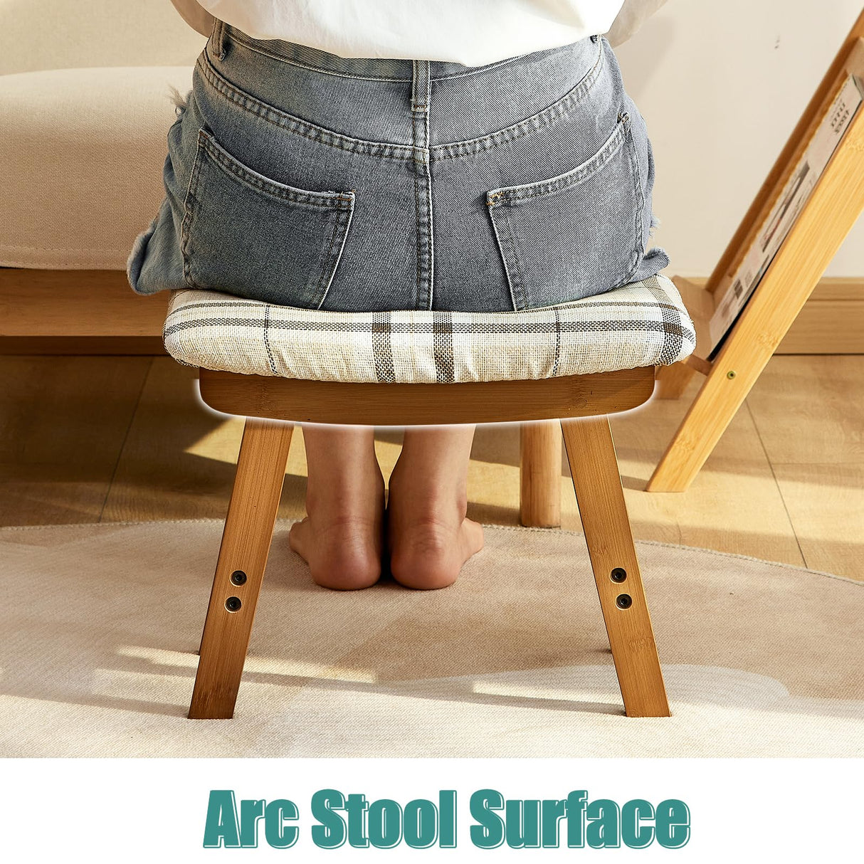 viewcare Foot Stools Ottoman, Small Foot Stool Ottoman, and Footstool, Wooden Foot Stool, Sofa Footrest Extra Seating for Living Room Entryway Office viewcare