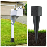 POSTYBAY 2 Pcs 4"x4" Fence Post Anchor Ground Spike 16"(Actual 3.6"x3.6") Heavy Duty Metal Fence Post Anchor with Black Powder-Coated for Deck,Fence,Porch,Railing,Mailbox POSTYBAY