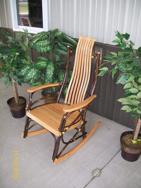 A & L Furniture Co. Amish Bentwood 7-Slat Hickory Rocking Chair - Lead TIME to Ship 6 Weeks A & L Furniture Co.