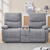 RIHEREFY Loveseat Recliner Sofa, Wall Hugger Recliner, Manual Reclining Loveseat with Console for Living Room, Home Theater, RV(Dark Gray) RIHEREFY