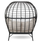 Alpine Corporation MHQ130 Indoor/Outdoor Double Seat Egg Chair w/Cushions, Versatile Patio & Sun Room Seating, 57" H, Black Alpine Corporation