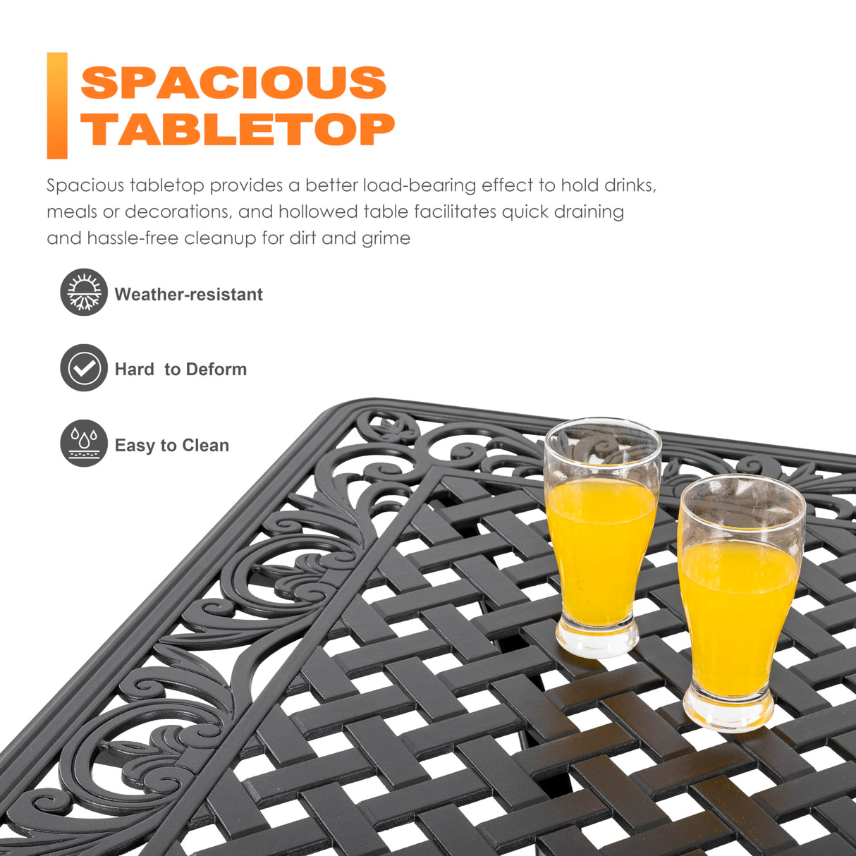 NUU GARDEN 7 Pieces Outdoor Patio Dining Sets, Cast Aluminum Rectangle Patio Table with Umbrella Hole and 6 Bistro Chairs, Armrest Dining Chairs and Bistro Table for Balcony, Backyard, Black NUU GARDEN