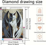 5D Diamond Painting Kits for Adults, Winged Cat Diamond Art Kits for Adults Beginner, DIY Full Drill Diamond Dot Gem Painting for Home Wall Decor 12x16inch BYGFHLYW