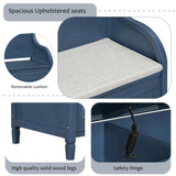 Knocbel Rustic Entry Storage Bench with Hidden Compartments and Removable Cushion, Wooden Entryway Hallway Foyer Shoe Bench Bedroom End of Bed Bench, 250lbs Weight Capacity (Antique Navy) Knocbel