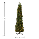 National Tree Company Pre-Lit 'Feel Real' Artificial Slim Downswept Christmas Tree, Green, Douglas Fir, Dual Color LED Lights, Includes PowerConnect and Stand, 9 feet National Tree Company