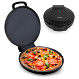Courant Pizza Maker 12 inch Pizzas Machine, Newly improved Cool-touch Handle Non-Stick plates Pizza oven & Calzone Maker, Electric Countertop Oven for Home or School, 12” Indoor Grill/Griddle, Black Courant