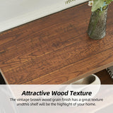 HOMBAZAAR Book Shelf,3 Tier Small Bookshelf with Metal Frame and Backboard,Rustic Brown Deep Bookcase with Engineered Wood Shelves,Short Shelf Bookcase for Living Room,Bedroom and Office HOMBAZAAR