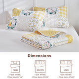 Joyreap 3 Pieces Floral Patchwork Quilt Set Queen, Yellow n White Flowers Design, Soft n Cozy Microfiber Quilt, Bedspread Bed Cover for All Season, 1 Quilt and 2 Pillow Shams- 90x90 inches Joyreap