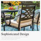 Sophia and William Outdoor Patio Dining Set for 8, Outdoor Table and Chairs, Removable Seat Cushions, 60" Square Black Patio Dining Table Sophia & William