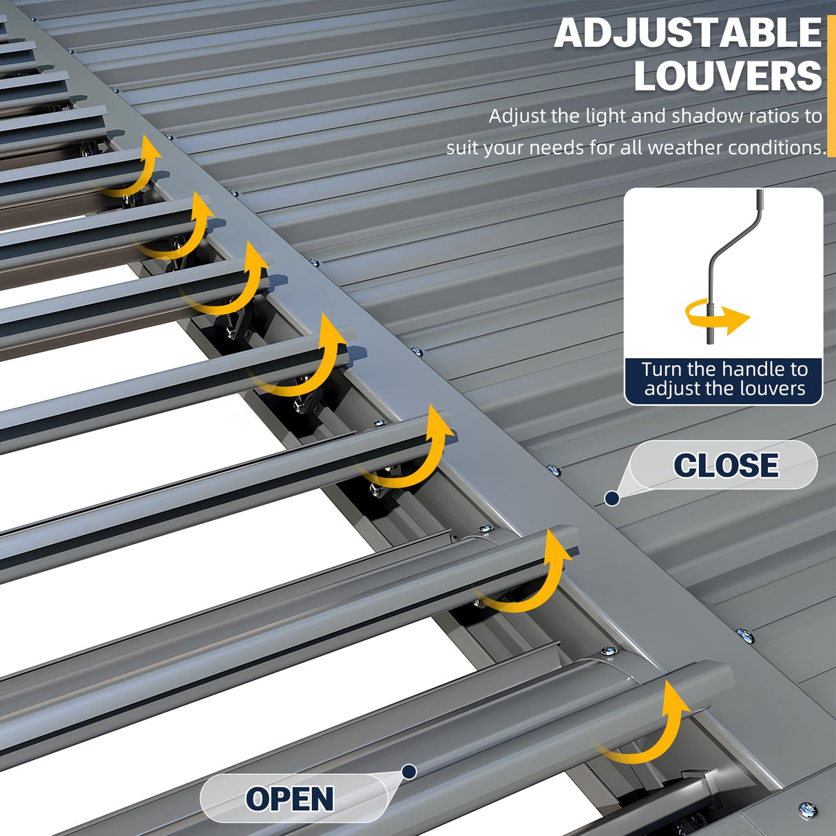 Airwire Pergola 10x12 Ft Louvered Pergola Aluminum Outdoor Pergolas W/Adjustable Roof, Waterproof Curtains and Nets Outdoor Gazebo for Deck,Patio,Backyard and Garden AirWire