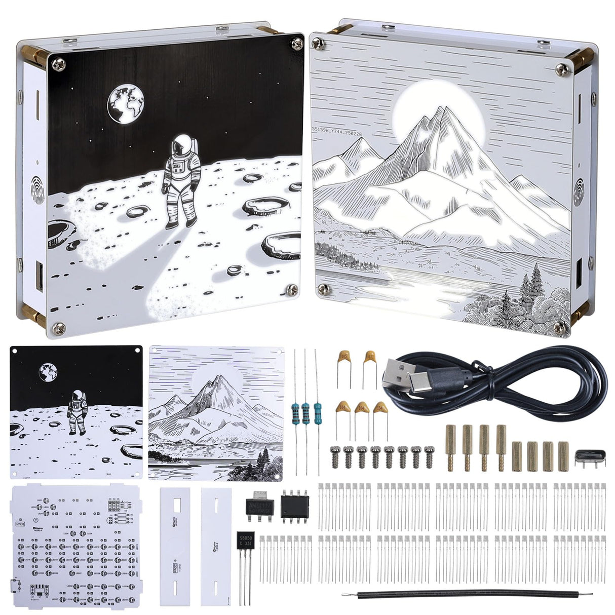 MIOYOOW Light Painting Lamp DIY Soldering Kit, Double-Sided PCB Night Light Solder Practice Kit with Adjustable Brightness, Electronics Project for School Learning and Desk Decoration MiOYOOW