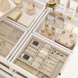 LIVAUVEAD Closet Island with Drawers, Wardrobe Armoire Bedroom Island, Glass Display Shelf & 15 Drawers, White Dresser with Glass Top, Walk-in Closet Island for Bedroom, Cloakroom LIVAUVEAD