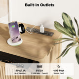 IRONCK TV Stand for 65 Inch TV, 59 Inch Entertainment Center with Storage and Charging Station, Modern Media Console with 3 Adjustable Shelf, Fluted Doors Design, Natural Oak IRONCK