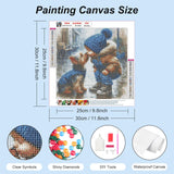 FHBUBPUP Diamond Painting Kits for Adults Animal Dog, Kiss The Dog Diamond Art Kits, 5D DIY Full Drill Round Gem Painting Art Craft Home Decoration Gift 12×12Inch FHBUBPUP