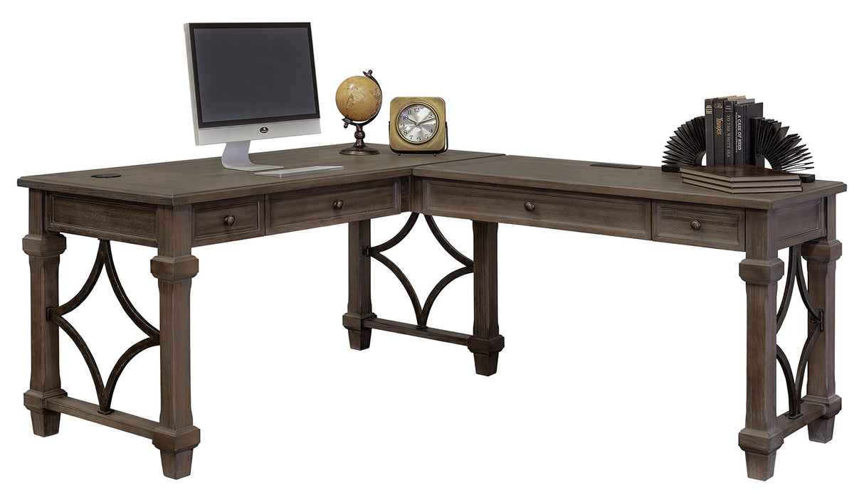 Martin Furniture Desk And Return, Weathered Dove Martin Furniture