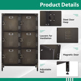 Letaya Metal Storage Locker,47" Steel Retro Cabinets 6 Doors Lockable,Adjustable Feet Organizer Cabinets for Employees Home Office School Gym (6 Letaya