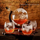 Gifts for Men Dad Husband, Whiskey Decanter Set with 4 Etched Globe Glasses, Unique Anniversary Birthday House Warming Gift for Brother Boyfriend, Cool Bourbon Presents Oaksea