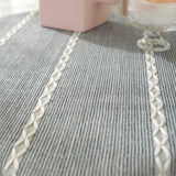 Hpxrom Rustic Small Round Tablecloth Grey Cotton Linen Large Doily Heavy Weight Burlap Table Cloth for Bedside Table Kitchen Dining Party Tabletop Decoration 24 Inch Hpxrom