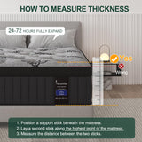 VISCOUNTESS Queen Mattress, 14 Inches Hybrid Mattress Bed in a Box with Gel Memory Foam & Pocket Spring, Euro Top, Medium Firm for Back Support & Pressure Relief, Motion Isolation, Grey VISCOUNTESS