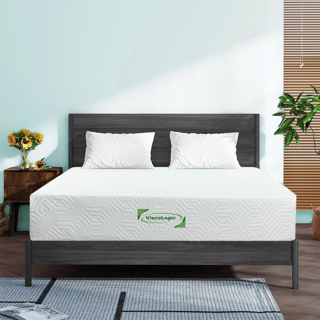 Viscologic 6 Inch Twin Mattress Gel Infused Cool Sleep & Pressure Relief, Medium Firm Mattress CertiPUR-US Certified, Bed in a Box High Density Supportive Reversible Removable Zippered Cover Viscologic