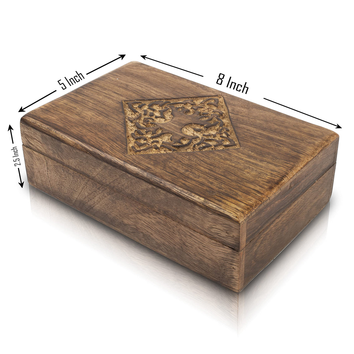 Great Birthday Gift Handmade Decorative Wooden Jewelry Box Tree Of Life Carving Jewelry Organizer Keepsake Box Treasure Chest Trinket Holder Watch Box Storage Lock Box 8 x 5 Inch Housewarming Gift The Great Indian Bazaar