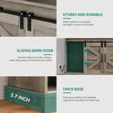 YITAHOME Buffet Cabinets with Storage, 47" Coffee Bar with Goblet Holder & Power Outlet, Farmhouse Sideboard Cabinets with Sliding Barn Doors for Kitchen, Living Room (Rustic Grey Oak) YITAHOME