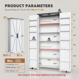 Furnaza Kitchen Pantry Cabinets - 72" Tall Farmhouse Food Storage Cabinets Cupboard with 2 Barn Doors and Shelves Adjustable for Large Dinning or Living Room, in Grian White Furnaza