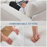 GarveeHome 84" Sofa Couch, Large Loveseat Sofa with Streamlined Armrests & Wood Feet, Modern Boucle Sofa for Living Room, White GarveeHome