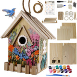 DIY Wooden Bird Houses for Outside with Paint Woodworking Craft for Kids and Adults Hanging Birdhouse for Garden Yard Decor Gifts URMYONLY