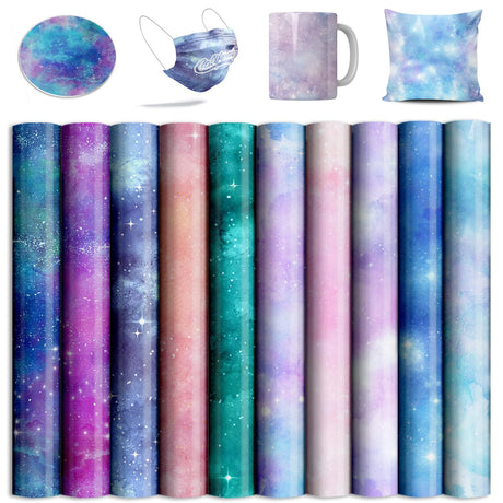 Watercolor Transfer Sheets, 12x12" Pre-ed Sublimation Paper for DIY T- Shirts, Mug Heat Press, Coaster Blank Lucky Goddness