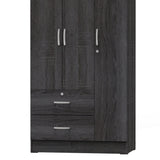 Better Home Products Symphony Wardrobe Armoire Closet with Two Drawers in Gray Better Home Products