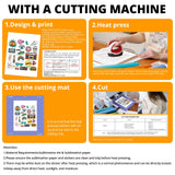 HTVRONT Sublimation Sticker Paper - 50 Pcs Glossy White Waterproof Sublimation Stickers 8.5 * 11in for Decoration HTVRONT