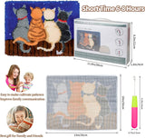 Generic Highland Cow & Sunflowers Latch Hook Kits Rug DIY Cushion Tapestry Making Crochet Hook Mat Making Kits Color Preprinted Pattern Canvas DIY Carpet Needlework Crochet Kits 52x38cm (d99-114) Generic