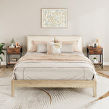 Vagusicc Nightstand with Charging Station, End Table with Fabric Drawer, Small Side Table with 2-Tier Storage Shelves, 25.4" Tall Bedside Table, Night Stand for Bedroom Living Room Dorm, Rustic Brown Vagusicc