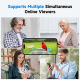 DOCOON Smart Bird Feeder with Camera, 2K HD AI Identify Birds Species, Bird Watching Camera with Solar Panel, Auto Capture Bird Videos & Instant Notifications, Ideal Present for Bird Lover, Blue DOCOON