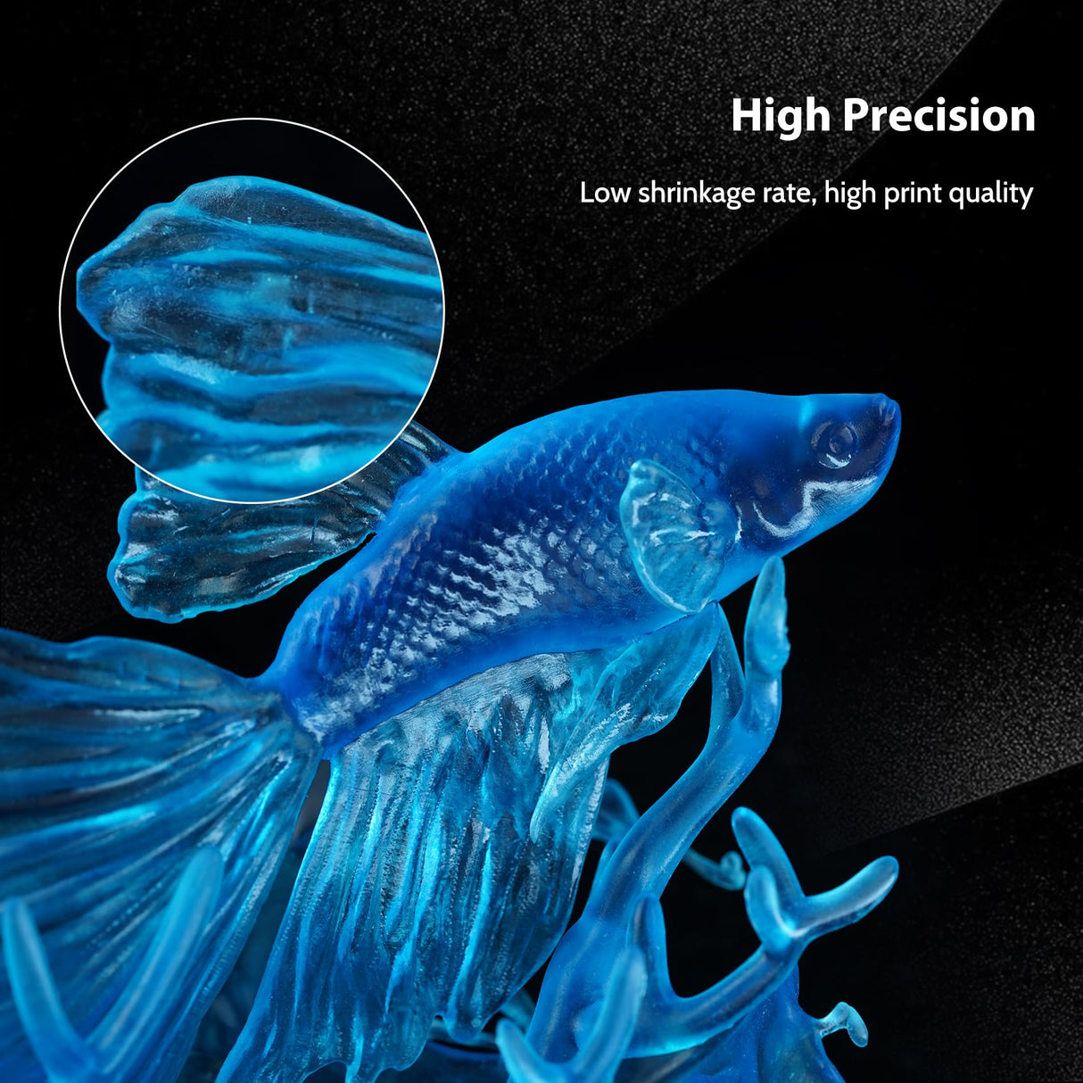 FUNCRECOL 3D Printer Resin Clear, High Transparent Fast UV-Curing 405nm 3D Resin for LCD/DLP/MSLA Resin 3D Printer, Low Odor High Precision 3D Printing Resin Clear Blue 1000G FUNCRECOL