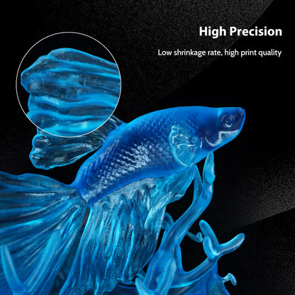 FUNCRECOL 3D Printer Resin Clear, High Transparent Fast UV-Curing 405nm 3D Resin for LCD/DLP/MSLA Resin 3D Printer, Low Odor High Precision 3D Printing Resin Clear Blue 1000G