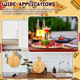 Kigley 10 Pcs Bamboo Cutting Board with Handle 12 Inch Bamboo Wooden Round Cutting Board Pizza Board Kitchen Chopping Boards for Home Baking Pizza Bread Cake Cheese Fruits Vegetables Charcuterie Kigley