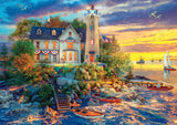 Buffalo Games - Dominic Davison - Rock Island Lighthouse - 500 Piece Jigsaw Puzzle for Adults -Challenging Puzzle Perfect for Game Nights - Finished Size is 21.25 x 15.00 Buffalo Games