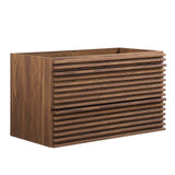 Modway Render 36" Wall-Mount Bathroom Vanity Cabinet in Walnut - Sink Basin Not Included Modway