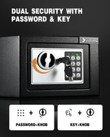 Safe Box, Small Safe for College Dorm Room, Money Safe with Fireproof Safe Bag for Cash or Document, Keys &Pass Code Home Safe with Wall Safe Kits, 0.23Cu Ft Hidden Safe for Home Office Hotel Business ADIMO