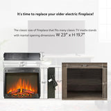 Innoflame 23" Electric Fireplace Insert, Fireplace Heater with Remote, Adjustable 4 Flame Brightness, Log Set, Low Noise, 8H Timer, Overheating Protection, 1400W (23" X 19.7") Innoflame