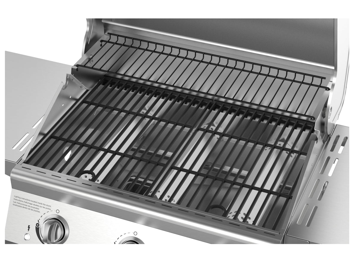 Nexgrill 3-Burner Stainless Steel Propane Gas Grill with Side Tables, 40,500 BTUs, 4 Wheel Transport, 591 SQ. IN. Cooking Space, Outdoor Kitchen Grill for BBQs, Patios, and More - 720-0830MN Nexgrill