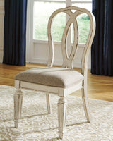 Signature Design by Ashley Realyn French Country Ribbon Back Dining Chair, 2 Count, Chipped White Signature Design by Ashley