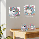 MVVMTOP 2 Pcs Diamond Painting Art Tabletop Decoration, Diamond Art DIY Unicorn 5D Special Shape Crystal Mosaic Handicraft for Adult Beginners, Home Office Tabletop Decor Gift MVVMTOP