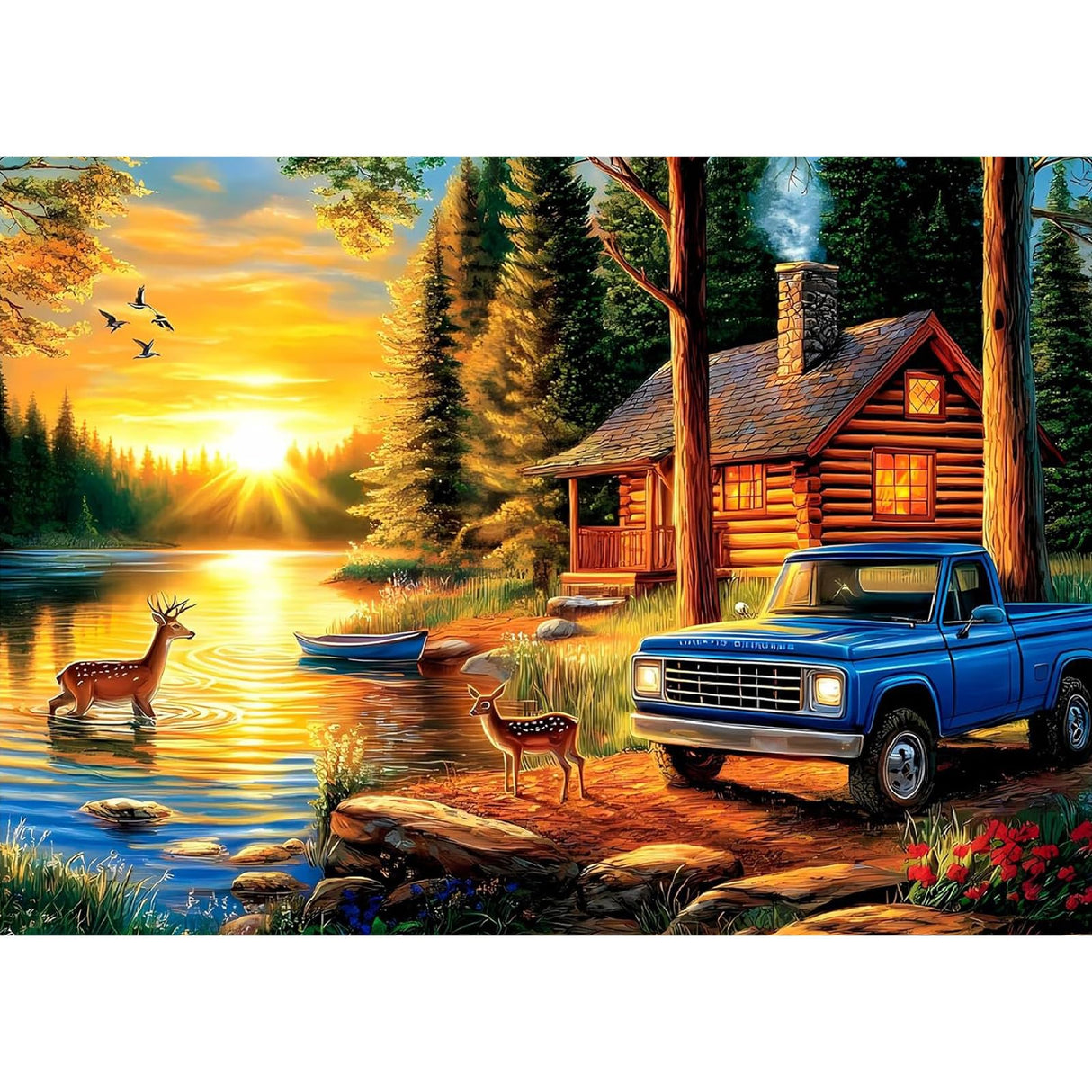 Diamond Art Kits for Adults Beginner- Deer Forest DIY Modern Diamond Painting Kits 5D Diamond Dots Gem Art Crafts with Tools- Round Full Drill Funny Crafts for Home Wall Decor&Gift-12x16 inch Fairyland JinWenn