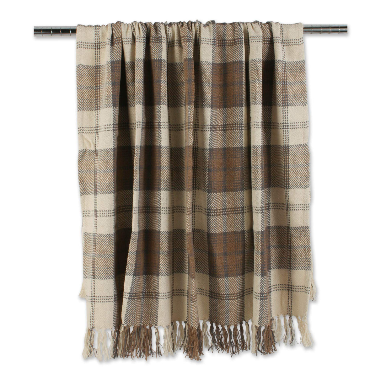 DII Farmhouse Woven Throw, 50x60 with 3" Fringe, Stone DII